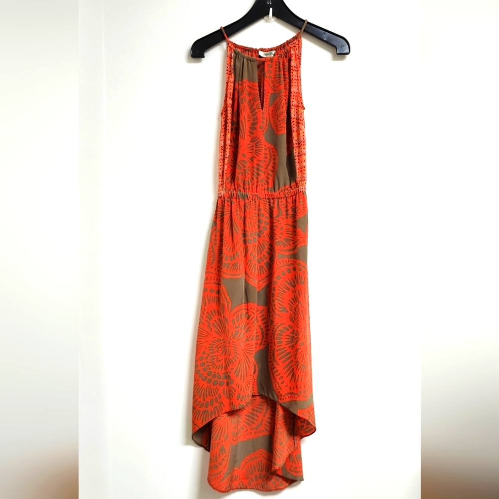Beth Bowley  Dress Size 0 Art to Wear Floral Key Hole High Low hem  Racerback